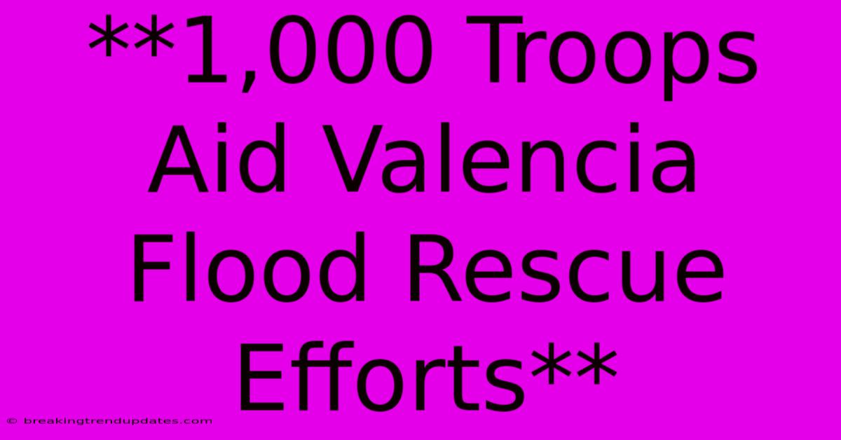**1,000 Troops Aid Valencia Flood Rescue Efforts** 