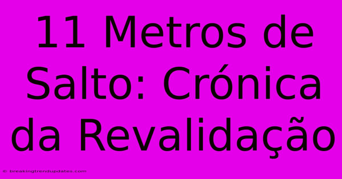 11 Metros De Salto: Crónica Da Revalidação 11 Metros De Salto: Crónica Da Revalidação