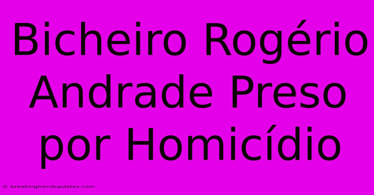 Bicheiro Rogério Andrade Preso Por Homicídio