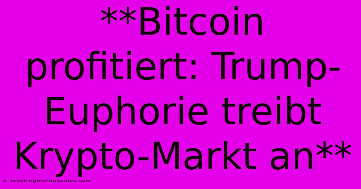 **Bitcoin Profitiert: Trump-Euphorie Treibt Krypto-Markt An**