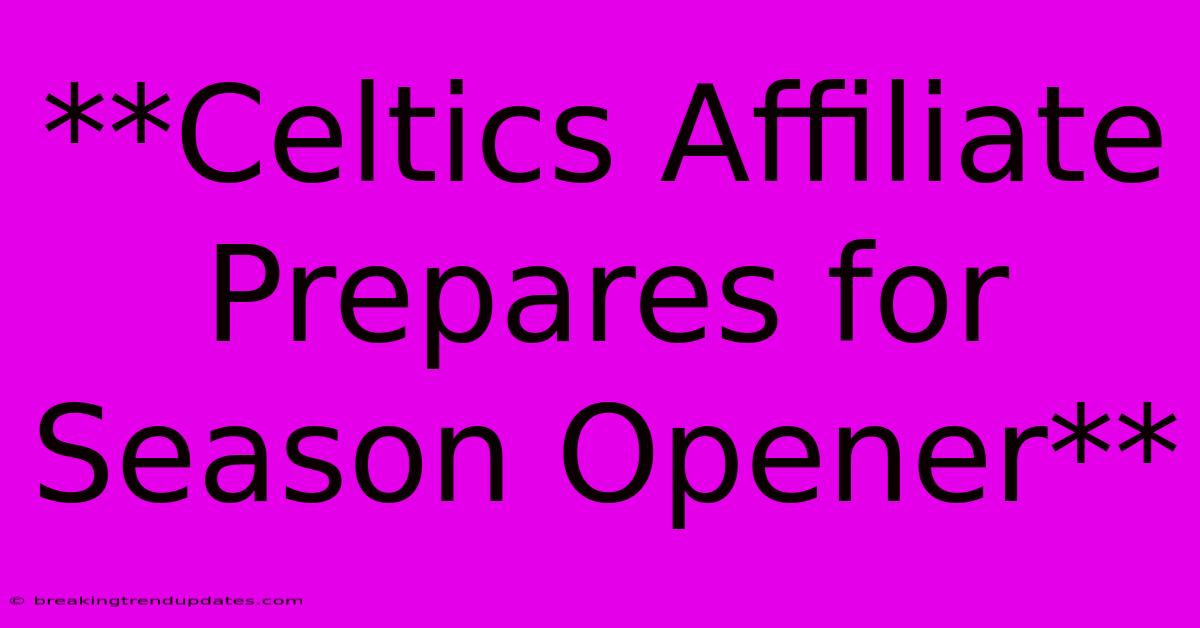 **Celtics Affiliate Prepares For Season Opener** **Celtics Affiliate Prepares For Season Opener**