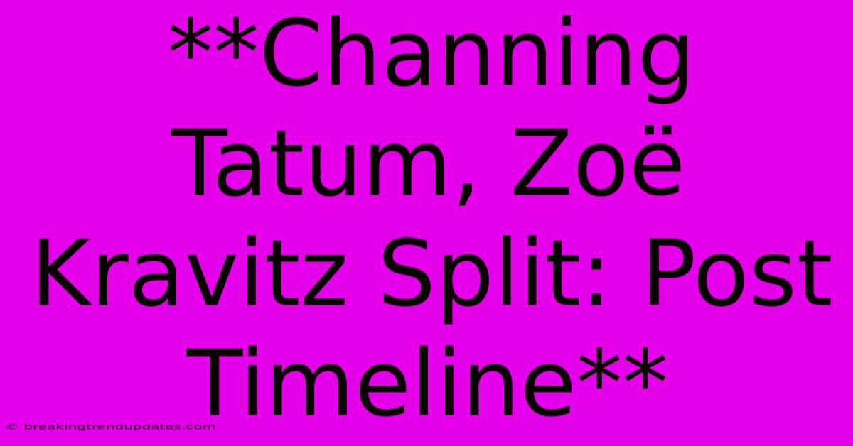 **Channing Tatum, Zoë Kravitz Split: Post Timeline**