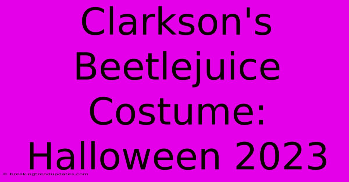 Clarkson's Beetlejuice Costume: Halloween 2023 Clarkson's Beetlejuice Costume: Halloween 2023