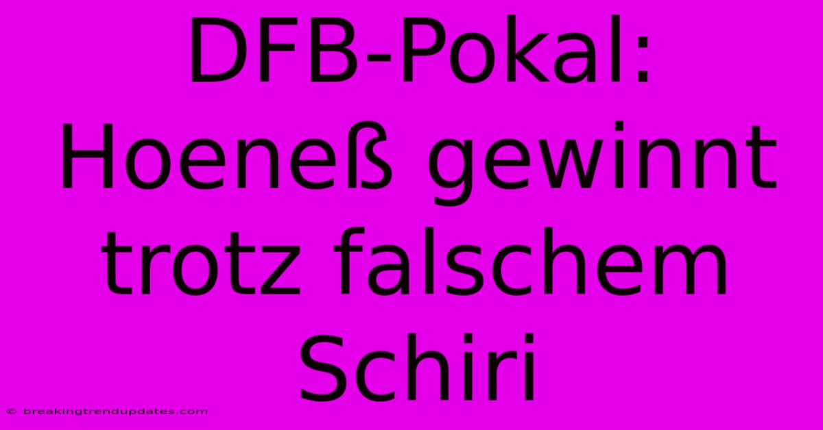 DFB-Pokal: Hoeneß Gewinnt Trotz Falschem Schiri