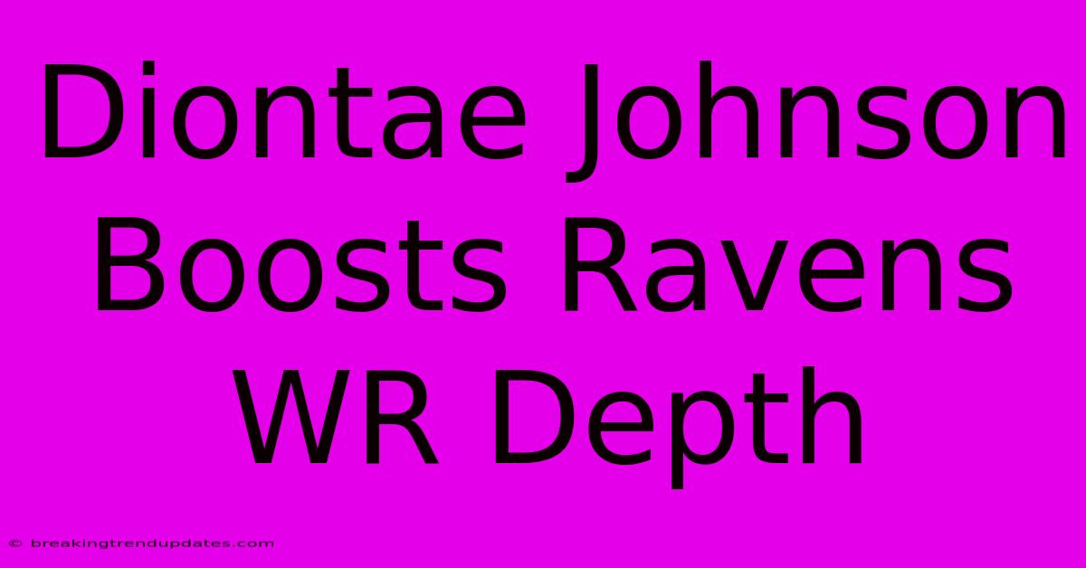 Diontae Johnson Boosts Ravens WR Depth