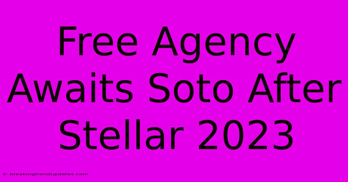 Free Agency Awaits Soto After Stellar 2023 Free Agency Awaits Soto After Stellar 2023