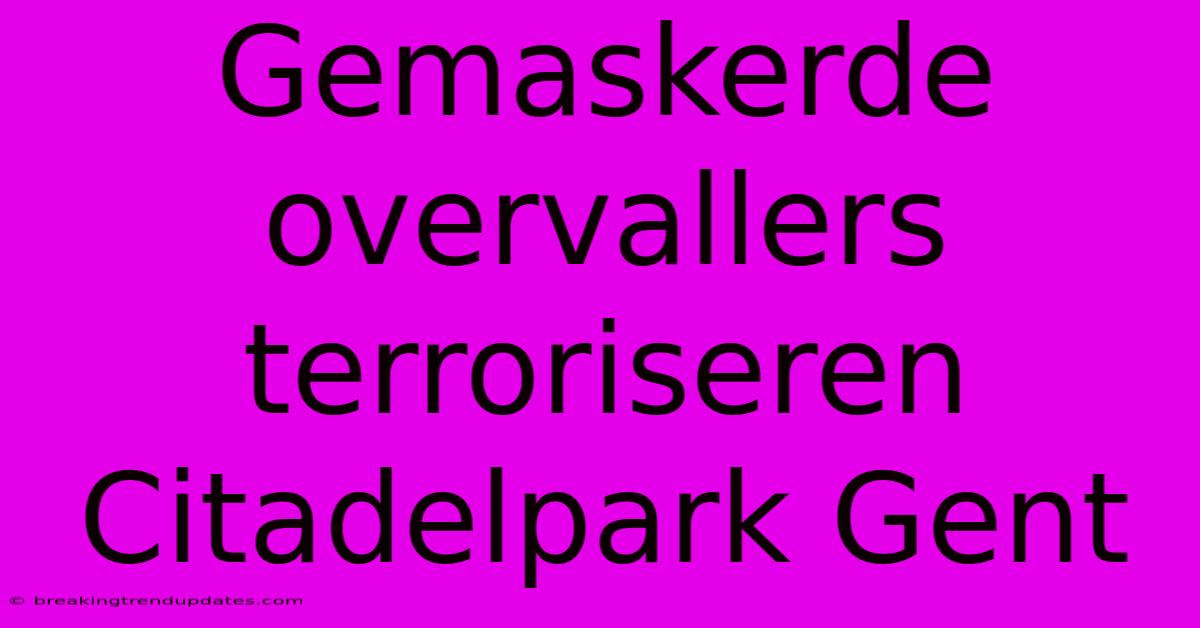 Gemaskerde Overvallers Terroriseren Citadelpark Gent Gemaskerde Overvallers Terroriseren Citadelpark Gent