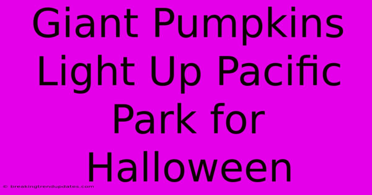 Giant Pumpkins Light Up Pacific Park For Halloween Giant Pumpkins Light Up Pacific Park For Halloween
