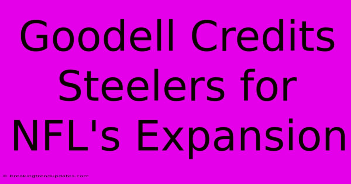 Goodell Credits Steelers For NFL's Expansion Goodell Credits Steelers For NFL's Expansion