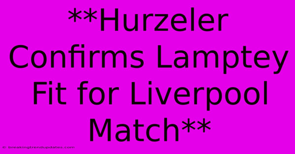 **Hurzeler Confirms Lamptey Fit For Liverpool Match**