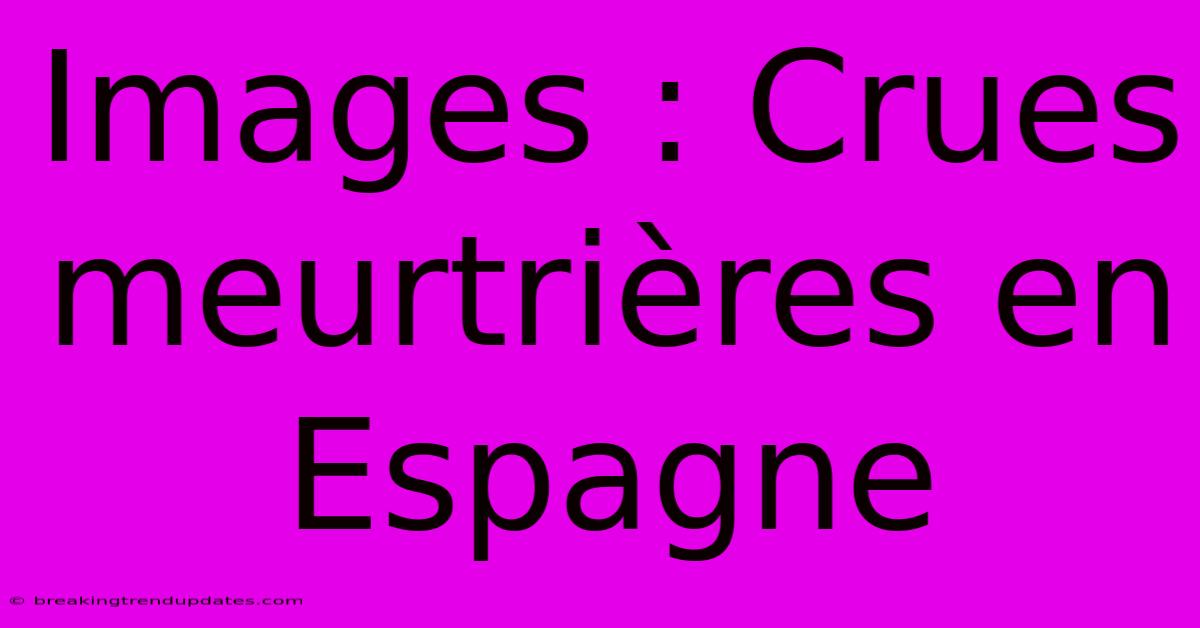 Images : Crues Meurtrières En Espagne