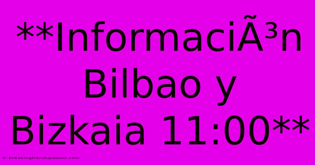 **InformaciÃ³n Bilbao Y Bizkaia 11:00**