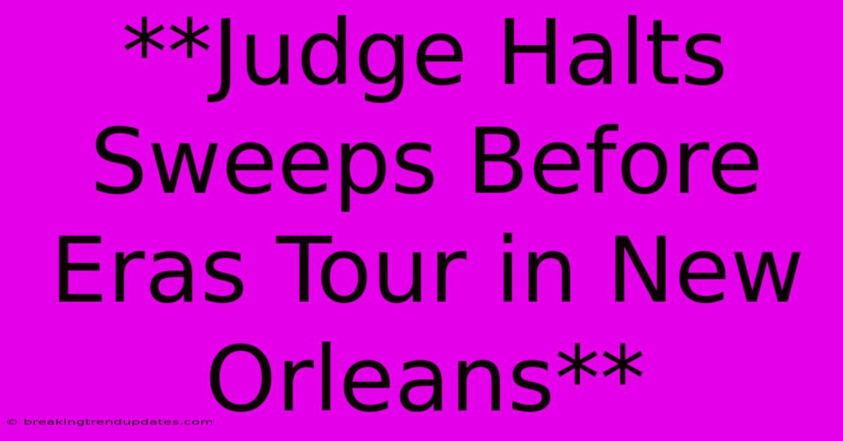 **Judge Halts Sweeps Before Eras Tour In New Orleans** 