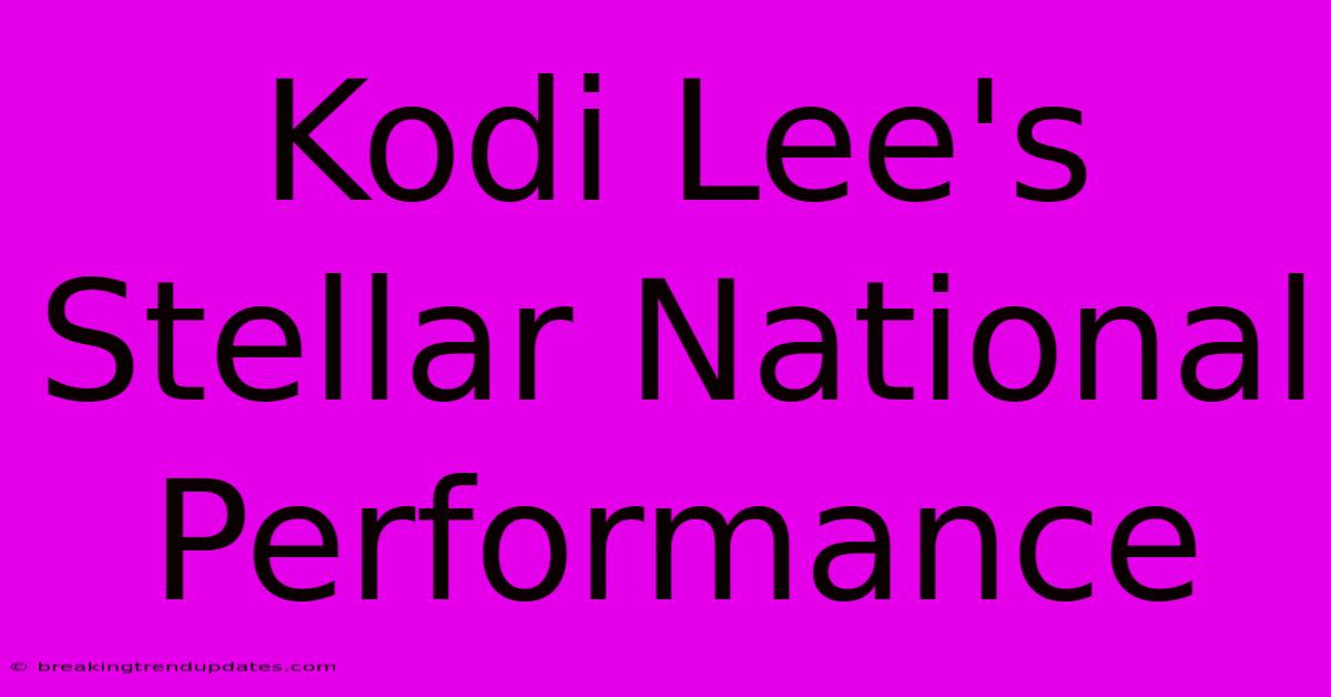 Kodi Lee's Stellar National Performance