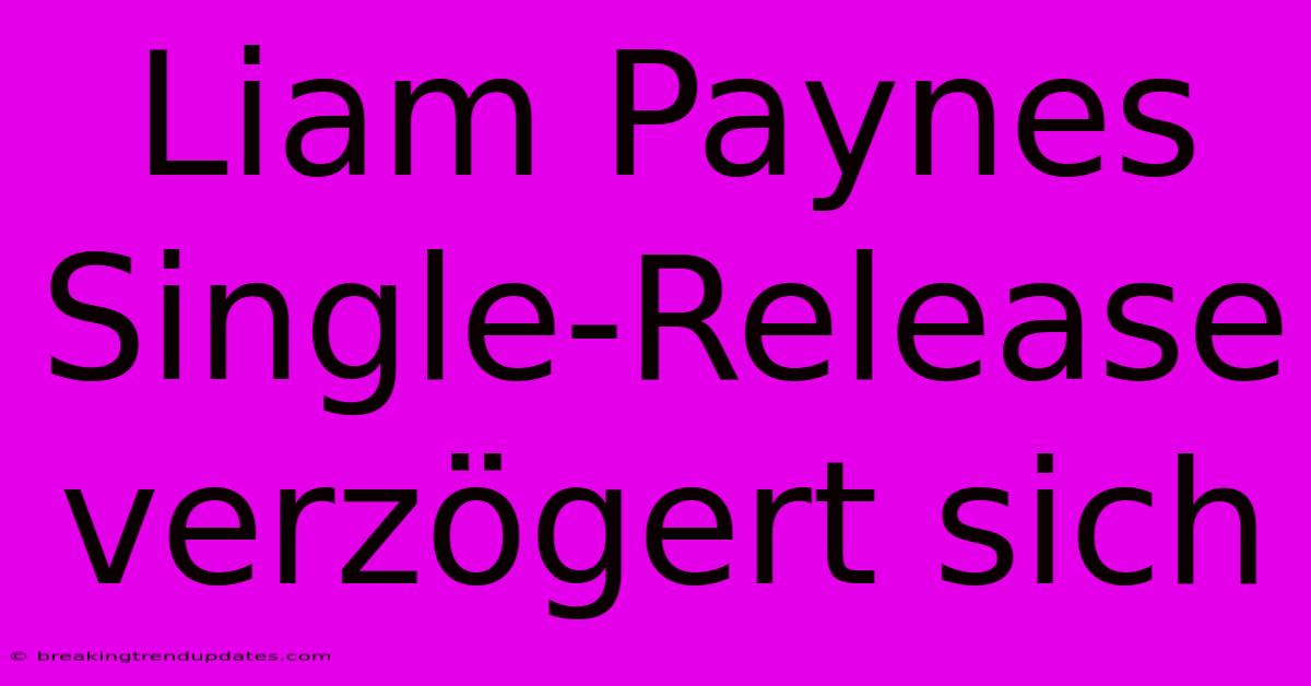 Liam Paynes Single-Release Verzögert Sich Liam Paynes Single-Release Verzögert Sich