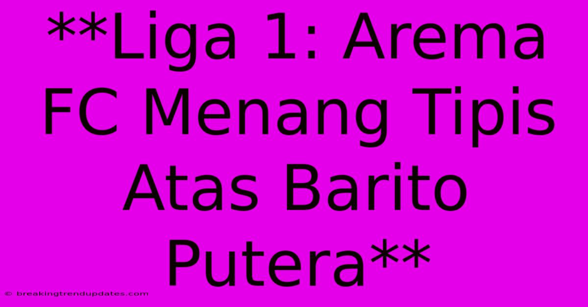 **Liga 1: Arema FC Menang Tipis Atas Barito Putera**
