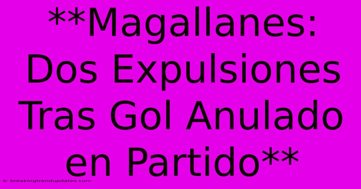 **Magallanes: Dos Expulsiones Tras Gol Anulado En Partido** **Magallanes: Dos Expulsiones Tras Gol Anulado En Partido**