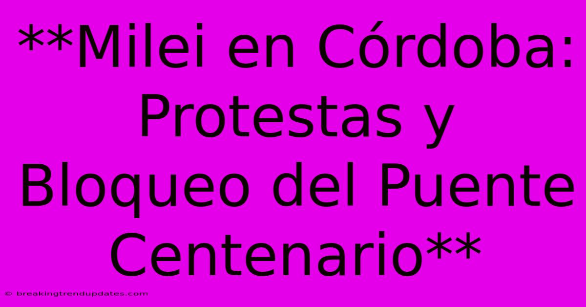 **Milei En Córdoba: Protestas Y Bloqueo Del Puente Centenario**