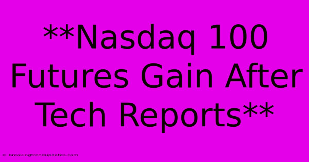 **Nasdaq 100 Futures Gain After Tech Reports** **Nasdaq 100 Futures Gain After Tech Reports**