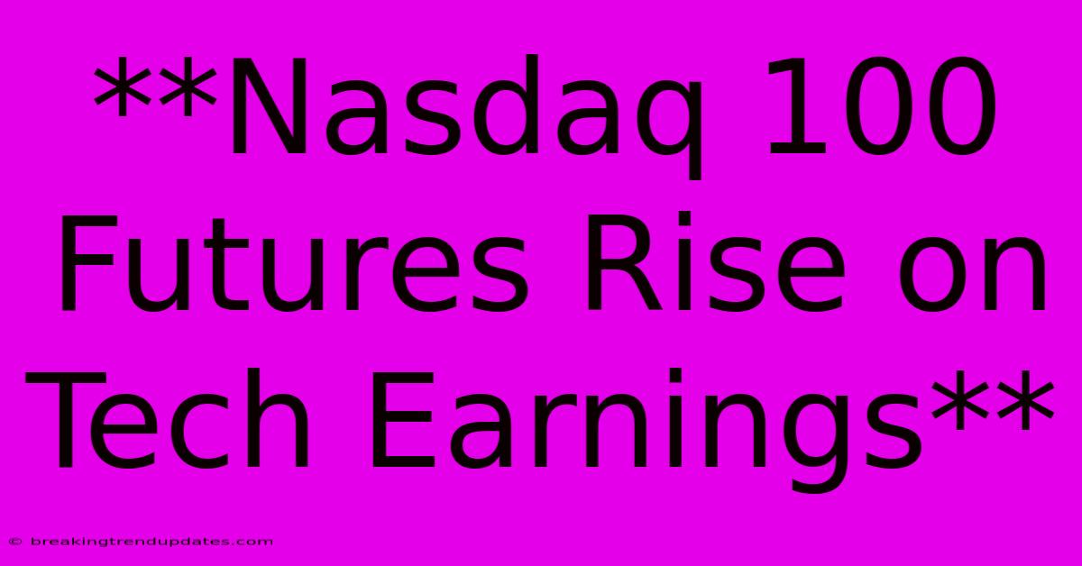 **Nasdaq 100 Futures Rise On Tech Earnings** **Nasdaq 100 Futures Rise On Tech Earnings**