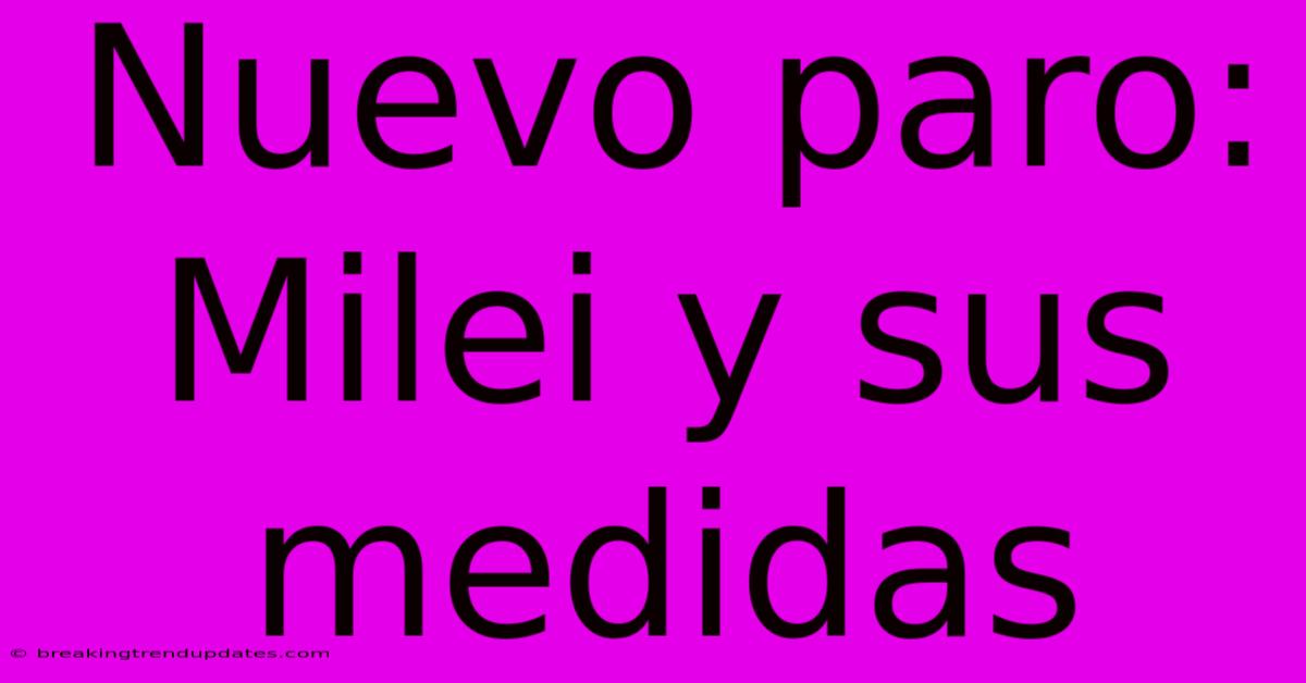 Nuevo Paro:  Milei Y Sus Medidas