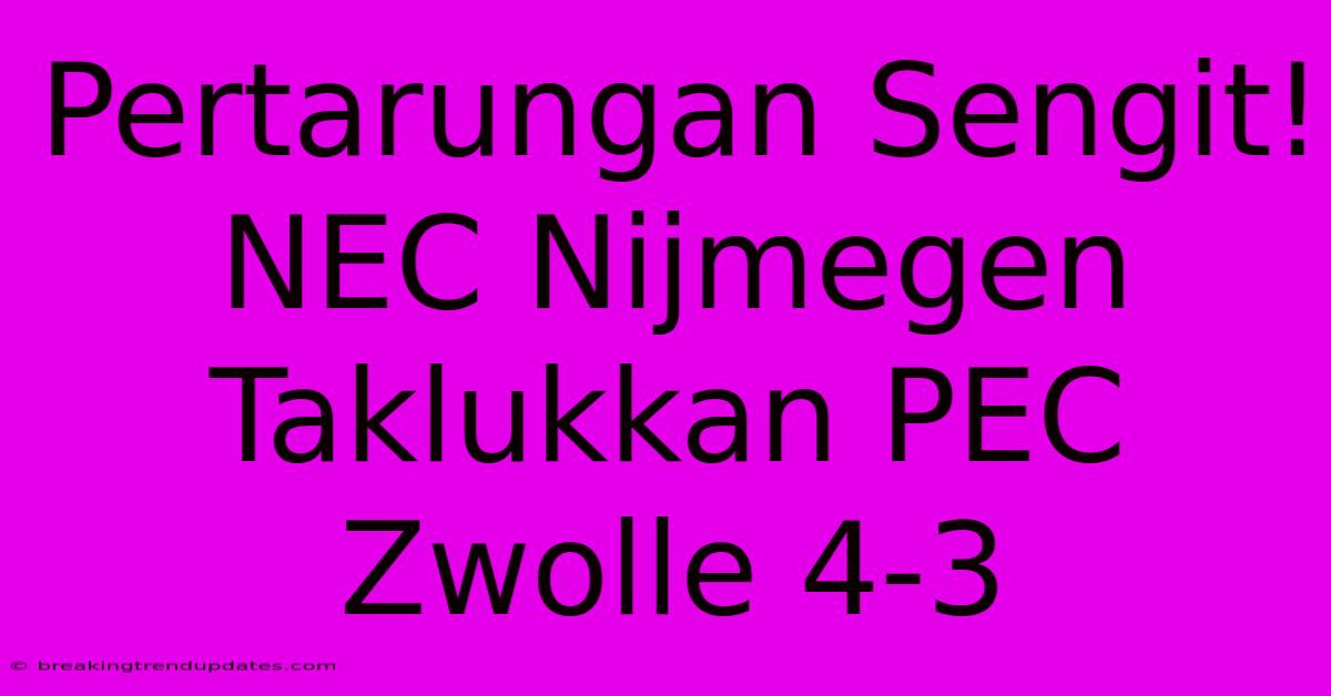 Pertarungan Sengit! NEC Nijmegen Taklukkan PEC Zwolle 4-3