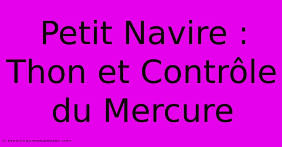 Petit Navire :  Thon Et Contrôle Du Mercure