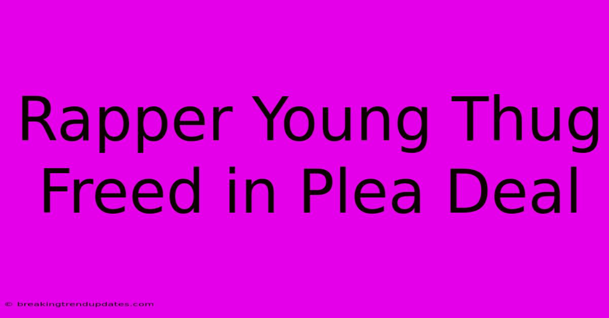 Rapper Young Thug Freed In Plea Deal Rapper Young Thug Freed In Plea Deal