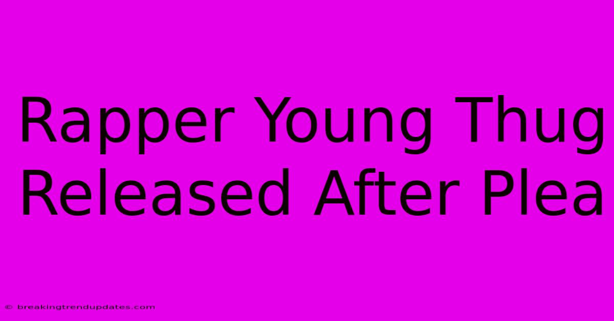 Rapper Young Thug Released After Plea Rapper Young Thug Released After Plea