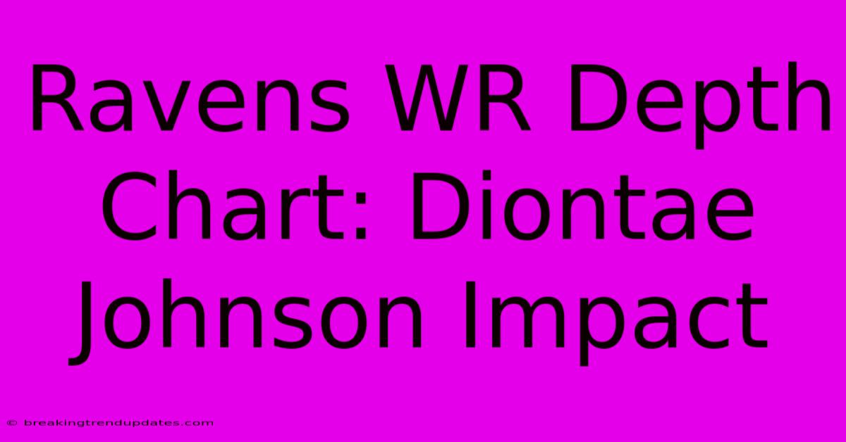 Ravens WR Depth Chart: Diontae Johnson Impact Ravens WR Depth Chart: Diontae Johnson Impact