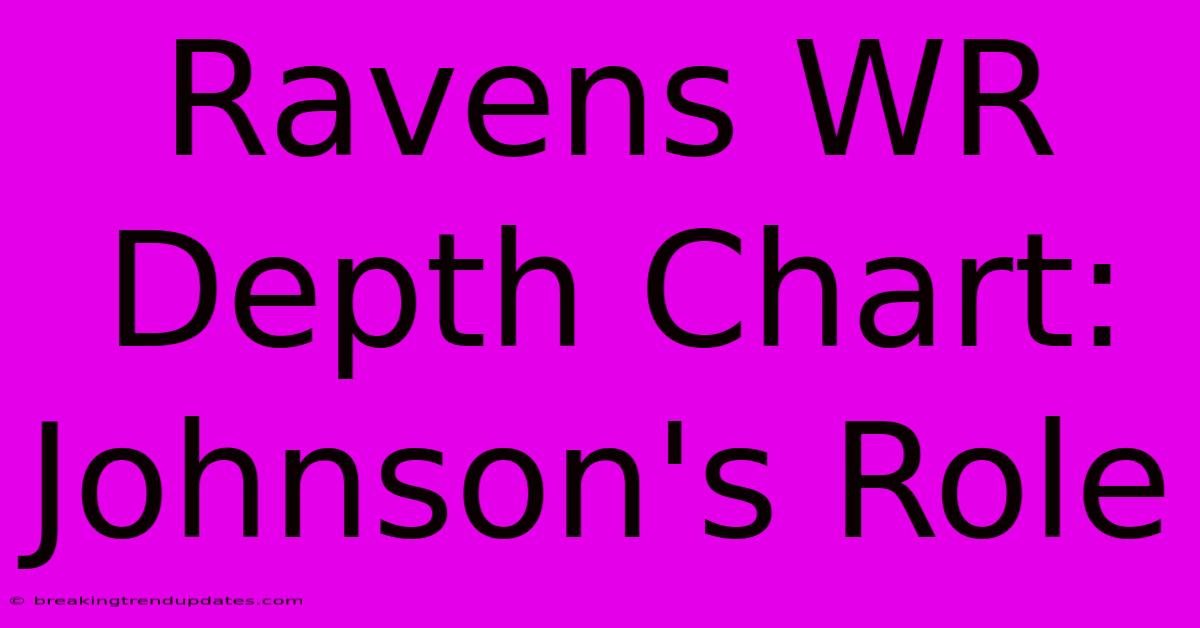 Ravens WR Depth Chart: Johnson's Role