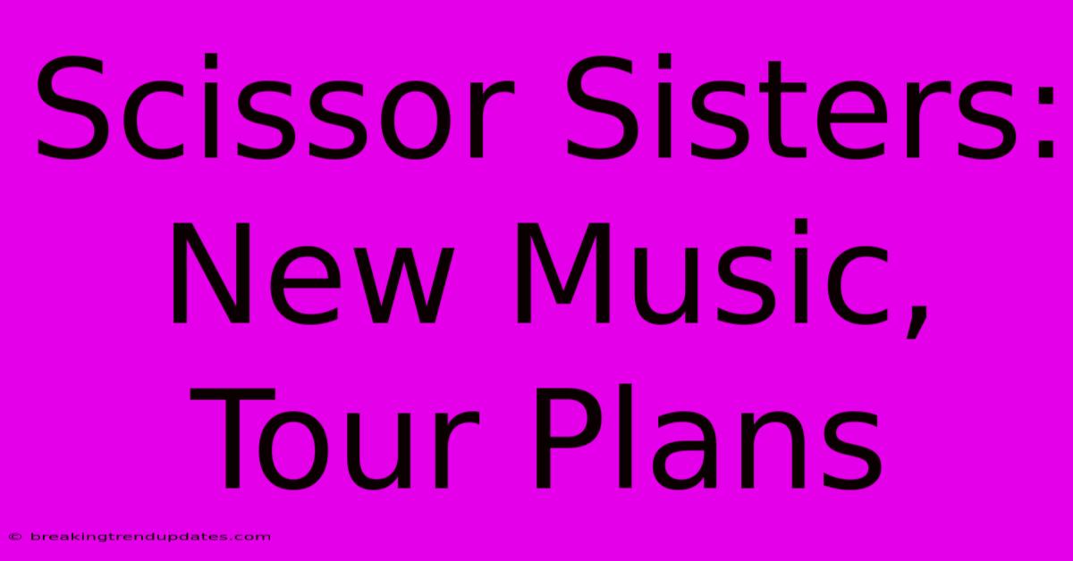 Scissor Sisters: New Music, Tour Plans