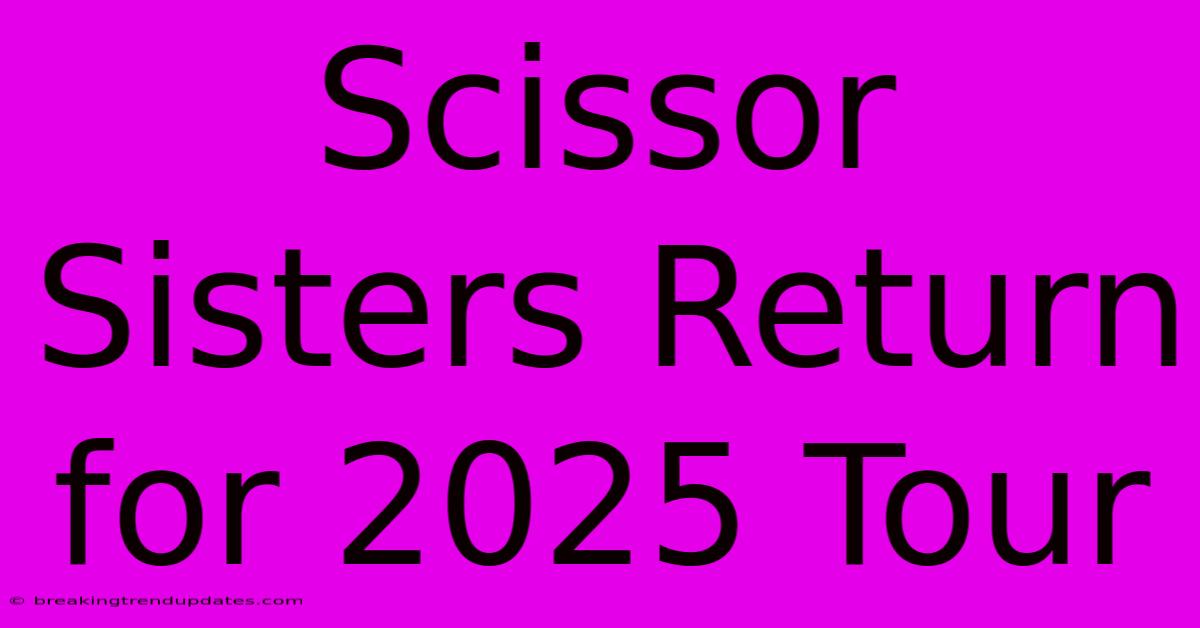 Scissor Sisters Return For 2025 Tour 