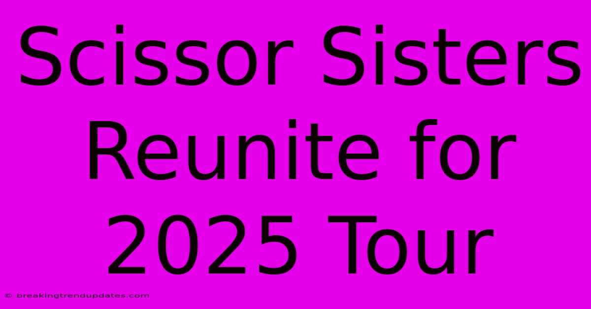 Scissor Sisters Reunite For 2025 Tour Scissor Sisters Reunite For 2025 Tour