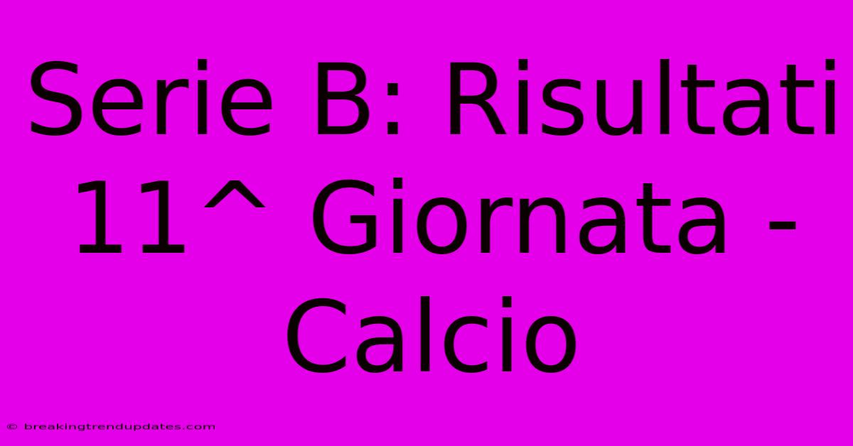 Serie B: Risultati 11^ Giornata - Calcio