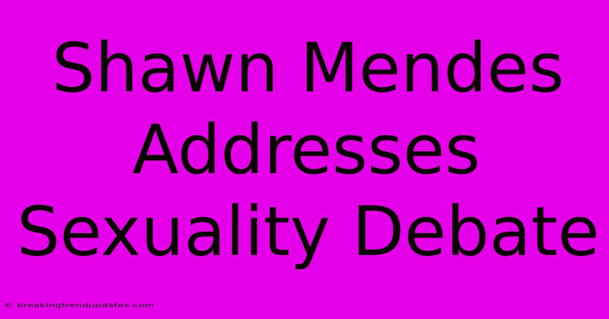 Shawn Mendes Addresses Sexuality Debate 