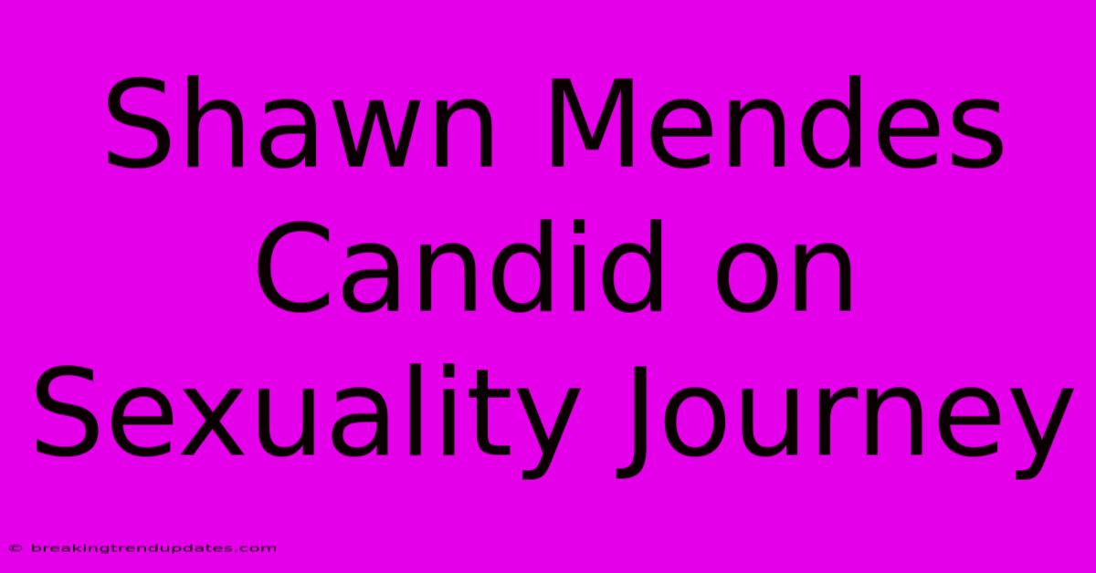 Shawn Mendes Candid On Sexuality Journey 