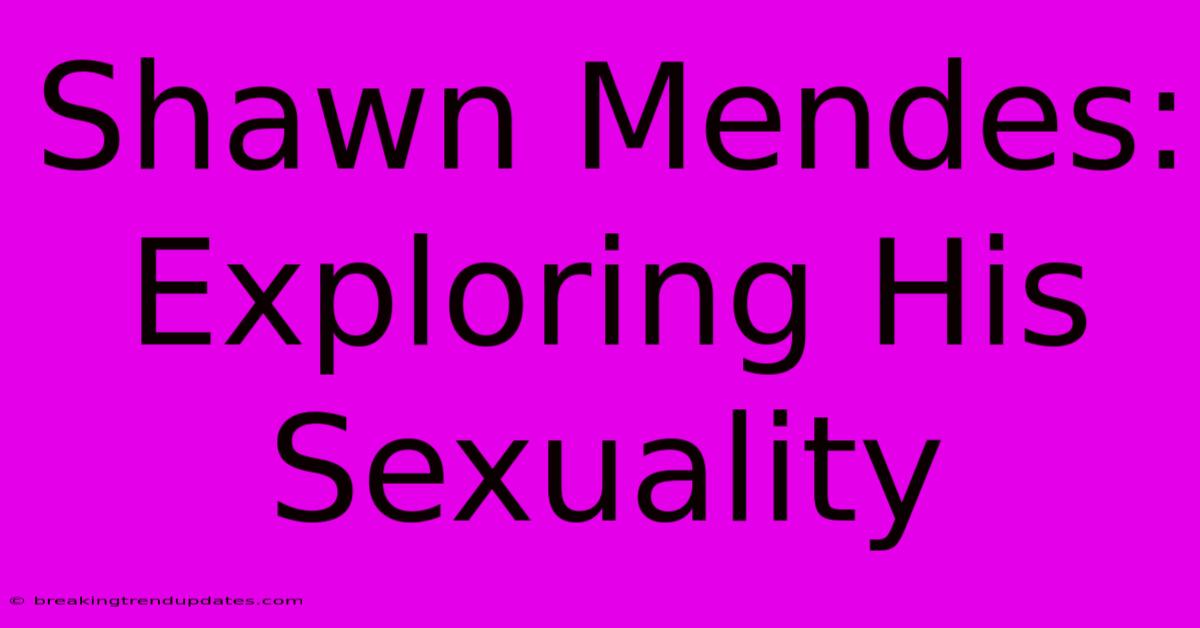 Shawn Mendes: Exploring His Sexuality 