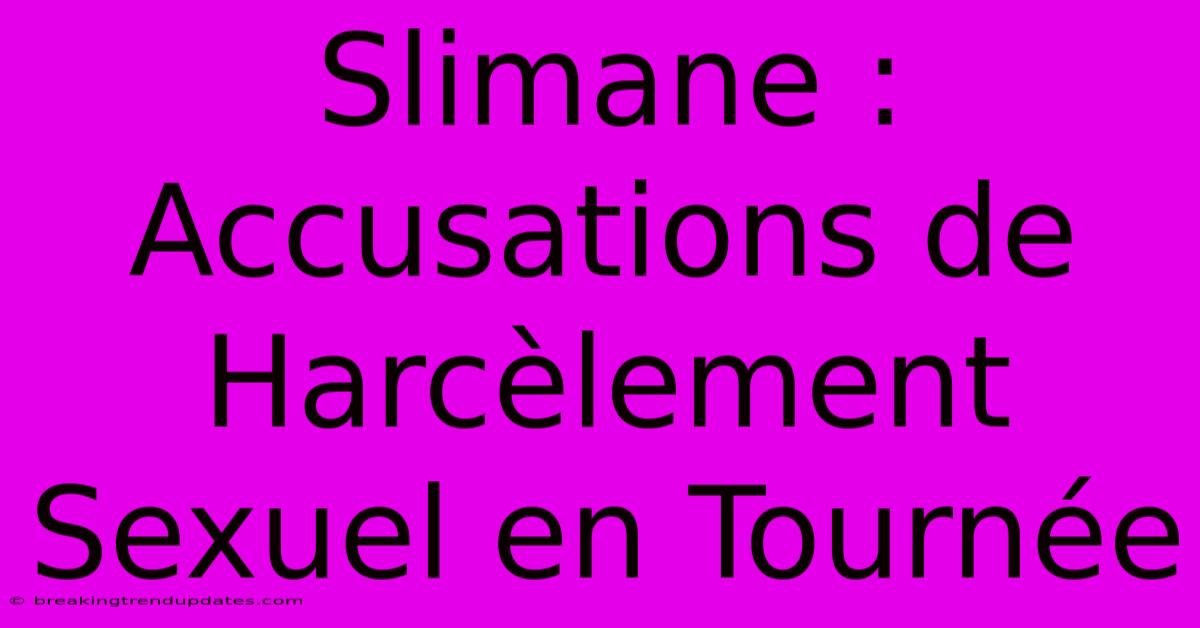 Slimane : Accusations De Harcèlement Sexuel En Tournée