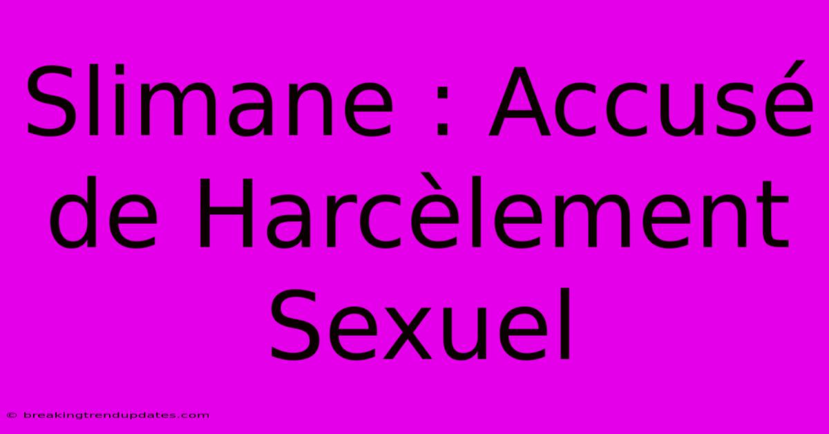Slimane : Accusé De Harcèlement Sexuel