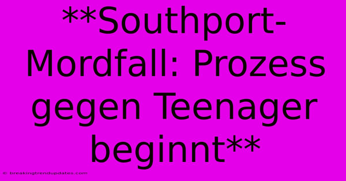 **Southport-Mordfall: Prozess Gegen Teenager Beginnt** **Southport-Mordfall: Prozess Gegen Teenager Beginnt**