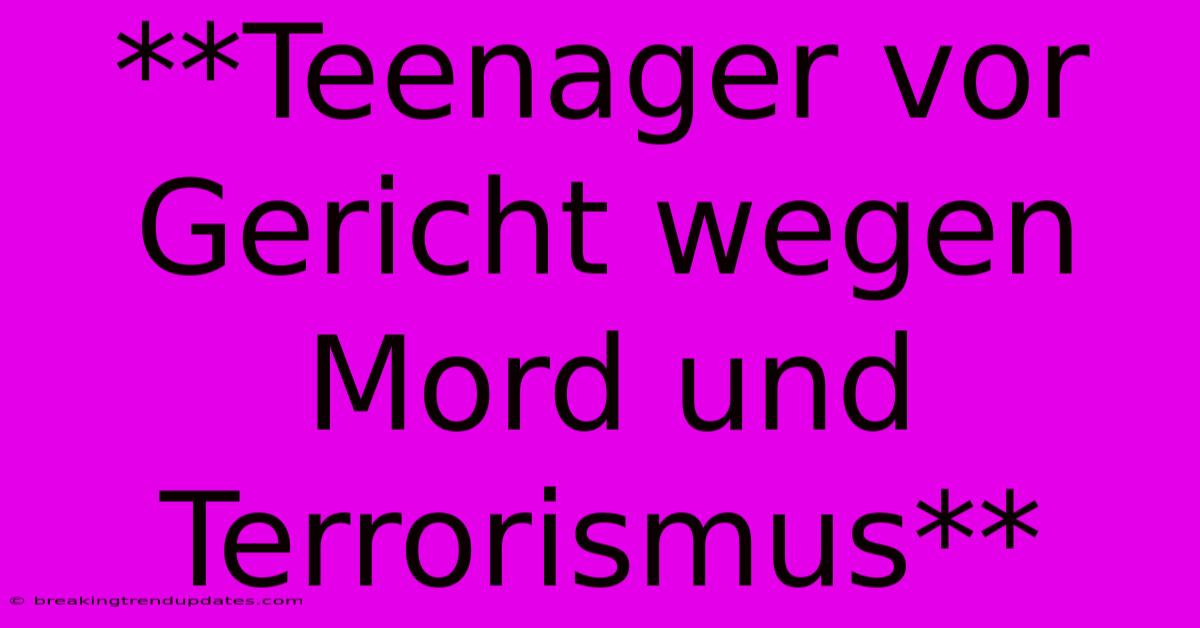 **Teenager Vor Gericht Wegen Mord Und Terrorismus** **Teenager Vor Gericht Wegen Mord Und Terrorismus**