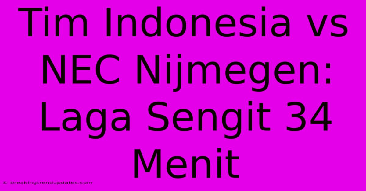 Tim Indonesia Vs NEC Nijmegen: Laga Sengit 34 Menit  