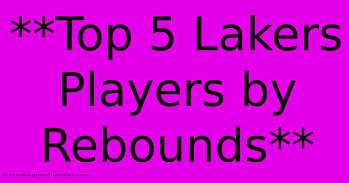 **Top 5 Lakers Players By Rebounds**