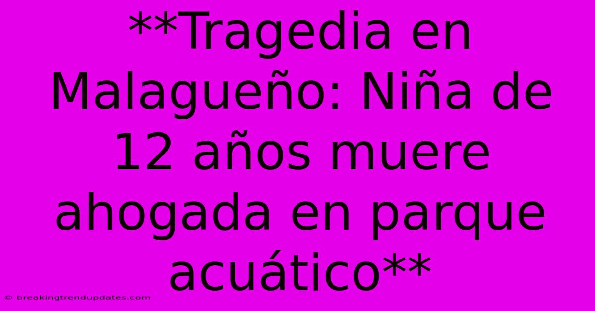 **Tragedia En Malagueño: Niña De 12 Años Muere Ahogada En Parque Acuático**