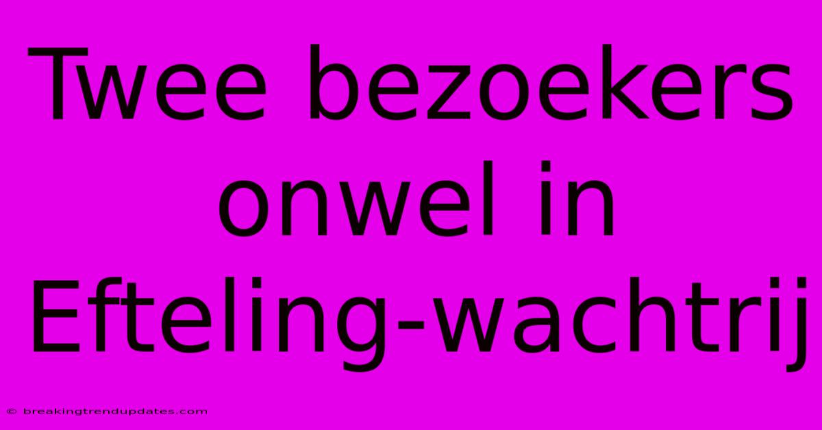 Twee Bezoekers Onwel In Efteling-wachtrij Twee Bezoekers Onwel In Efteling-wachtrij