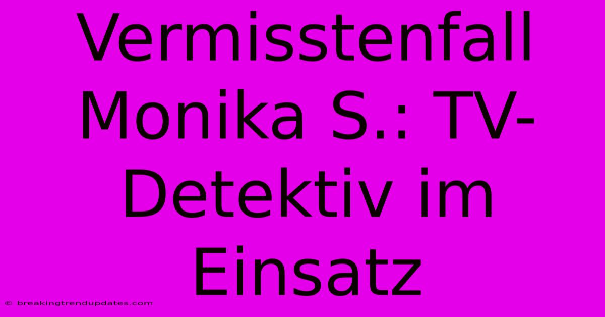 Vermisstenfall Monika S.: TV-Detektiv Im Einsatz 
