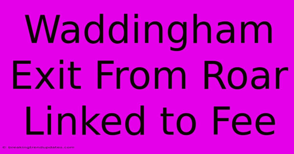 Waddingham Exit From Roar Linked To Fee Waddingham Exit From Roar Linked To Fee
