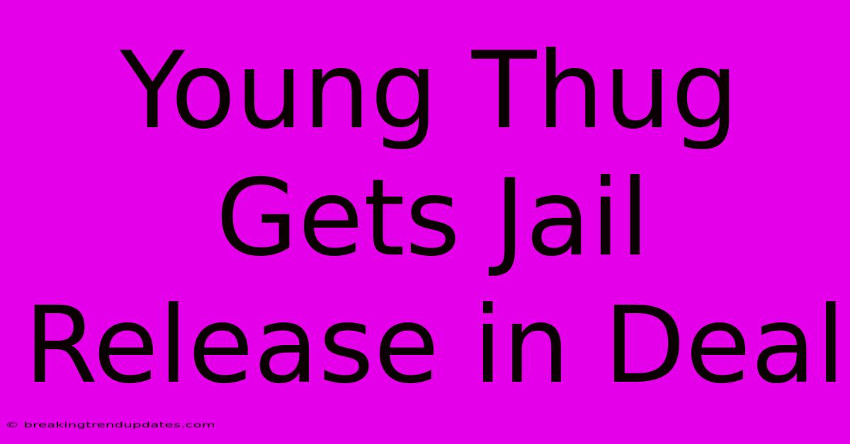 Young Thug Gets Jail Release In Deal Young Thug Gets Jail Release In Deal