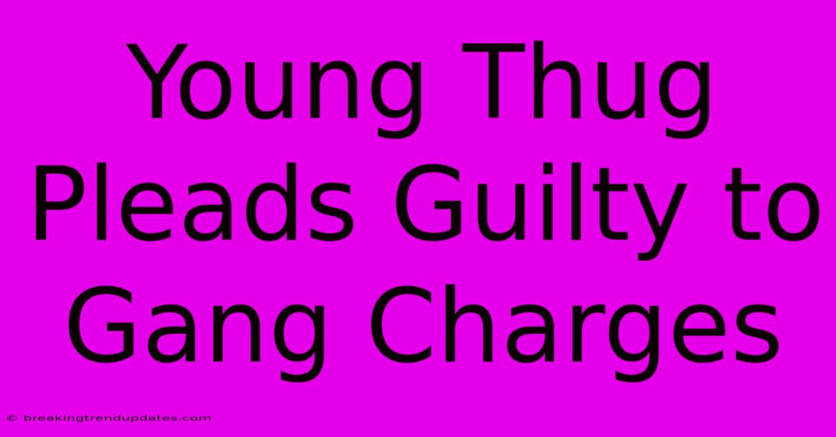 Young Thug Pleads Guilty To Gang Charges Young Thug Pleads Guilty To Gang Charges